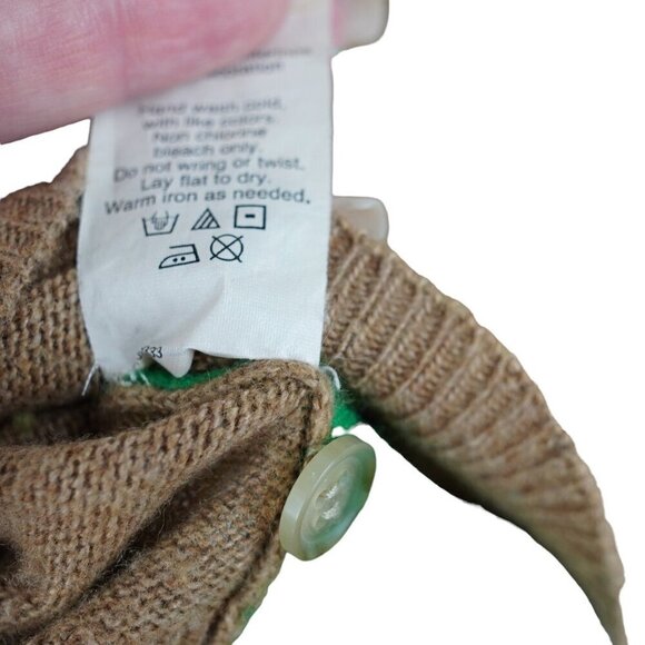 EUC J.Crew Womens XS Sweater Green & Brown Colorblock Elbow Patches Button Shoul - Picture 2 of 7